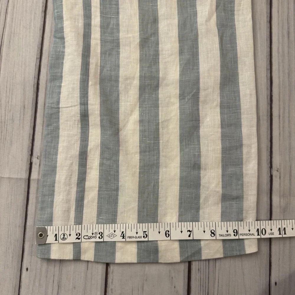 Reformation Striped Blue and Cream Linen-Blend Jumpsuit